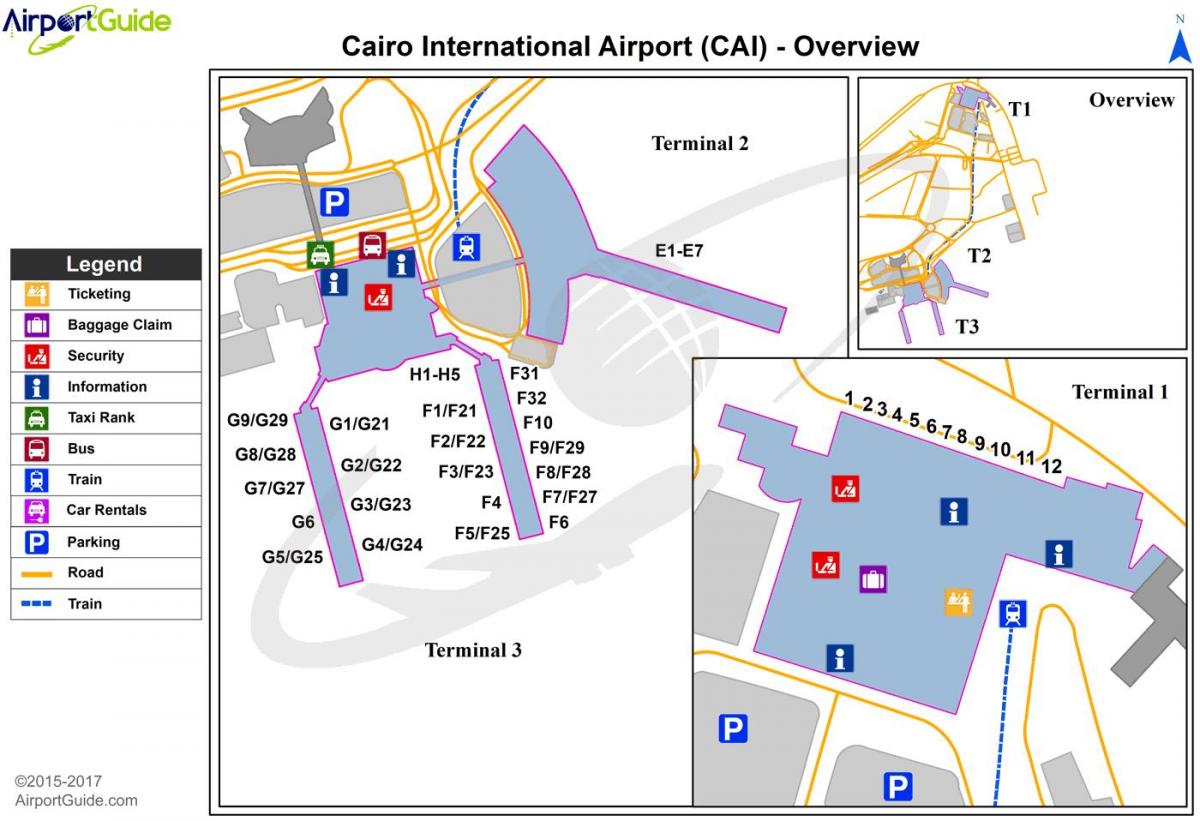 কায়রো আন্তর্জাতিক বিমানবন্দর মানচিত্র
